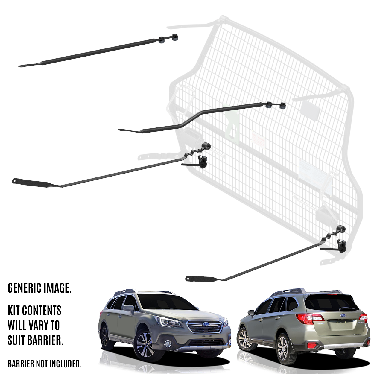 Cargo Barrier Front Position Kit Suits Subaru Outback Sunroof 2014 to 2020